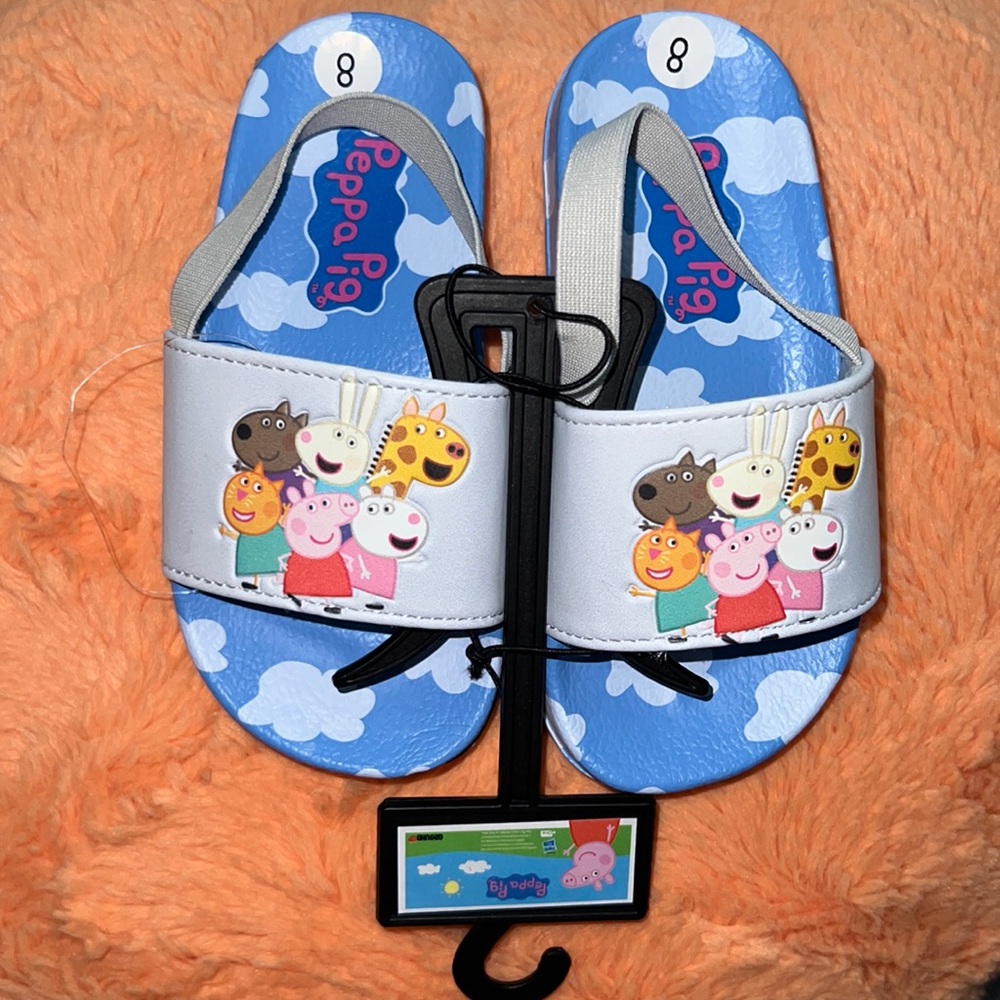 Peppa Pig size 8 NWT slides sandal slippers